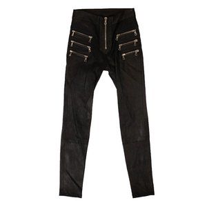 UNRAVEL PROJECT Black Leather Slim Biker Pants Size 26 $1735
